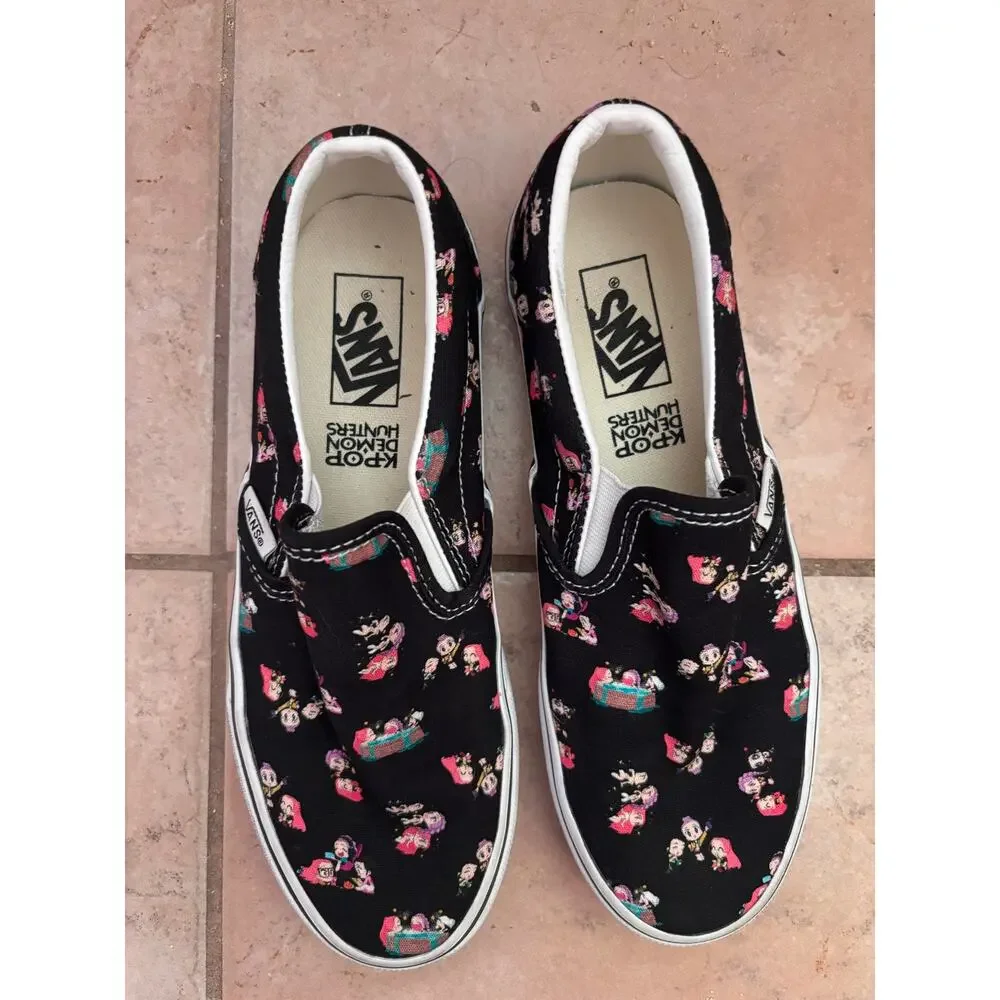 Vans KPop Demon Hunters Slip-On Shoes Black Anime Women’s 6.5 Men’s 5 Rare